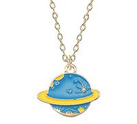 LJHJYDW Korean Star Astronaut Series Necklace Cartoon Cute Rocket Lilliputian Pendant Long Necklace (D, One Size)