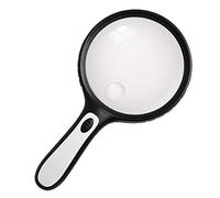 LJHJYDW Large Handheld Magnifying Glass 145MM Elderly Students Reading Magnifier Mirror with Light Main Mirror 30x Auxiliary Mirror 40x