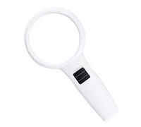 LJHJYDW Lighted Magnifying Glass - Handheld Reading Magnifier for Seniors and Kids - Real Magnifying Lens for Seniors Reading Inspection White-20x