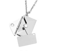LJHJYDW Locket Stainless Steel Gold You Secret Necklace Jewelry Love Letter Envelope Pendant Necklace),additionalWeblabs:(: