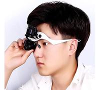 LJHJYDW - Lupa con luz, doble cabeza de ojo, lupa para reparación de relojes, 10 x 15 x 20 x 25 aumentos, doble comodidad