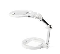 LJHJYDW Magnifying Glass with Light,Adjustable Magnifier Loupe Space-Saving Magnifier Desk Lamp with Optical-Grade Magnification