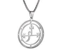 LJHJYDW Men's Necklace, Fashionable and Personalized Jewelry Lilith Sigil Demon Seal Pendant Necklace Satanic Gothic Amulet Mythological Witchcraft Jewelry