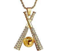 LJHJYDW Necklace Jewelry for Women Baseball Bat Full Plated Necklace Stainless Steel Custom for Girlfriend