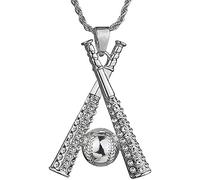 LJHJYDW Necklace Jewelry for Women Baseball Bat Full Plated Necklace Stainless Steel Custom for Girlfriend