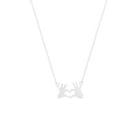 LJHJYDW Necklace Jewelry for Women Hot Stainless Steel Hands Than Heart Necklace Than Peach Heart Picture
