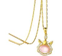 LJHJYDW Necklace Pendant for Women, Necklace Gold Twelve Constellations Inlaid Zircon Rose Quartz Jewellery Birthday Gifts for Women Girls