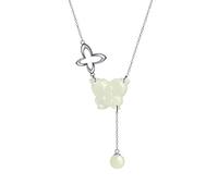 LJHJYDW Necklaces for Women Girls Butterfly Pendant Necklace Hotan Jade Pendant and Necklace Gifts For Girlfriend and Mom, Jewelry For Women Choker Necklaces Household