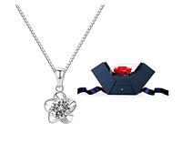 LJHJYDW Necklaces for Women Girls Flower Pendant Five Petal Flower Necklace Inlaid with Gems Romantic Gift The Best Gift for Girlfriend Choker Necklaces Household