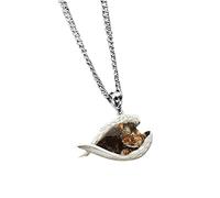 LJHJYDW Necklaces Jewelry for Women Girls Pet Necklace Sleeping Dog Necklace Cute Angel Custom Made with Picture