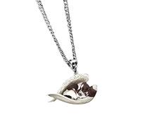 LJHJYDW Necklaces Jewelry for Women Girls Pet Necklace Sleeping Dog Necklace Cute Angel Custom Made with Picture
