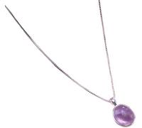 LJHJYDW Oval Gemstone Pendant Necklace For Women Girls Silver Handmade Necklaces Dainty Jewellery Gift For Valentine's Day Christmas