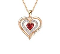 LJHJYDW Pendant Necklace for Women Necklaces For Women Sweet Heart Pendant Necklace 12 Months Luck Stone Cute