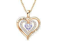 LJHJYDW Pendant Necklace for Women Necklaces For Women Sweet Heart Pendant Necklace 12 Months Luck Stone Cute