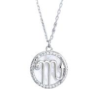 LJHJYDW Silver Necklace for Women Twelve Constellations Coin Necklace Necklace Dainty Inlaid Zircon Pendant Chain Necklace for Women Lady Gifts