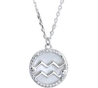LJHJYDW Silver Necklace for Women Twelve Constellations Coin Necklace Necklace Dainty Inlaid Zircon Pendant Chain Necklace for Women Lady Gifts