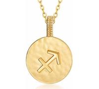 LJHJYDW Silver Necklace, Signs S925 Silver Necklace Ladies Roman Symbols Necklace Golden Round Pendant Choker Constellation Symbol Pendant Necklace Jewelry For Girls Birthday Present