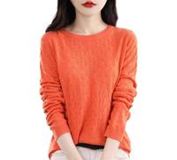 LJHJYDW Solid Color Casual Round Neck Lightweight Hollow Women's Cashmere Sweater