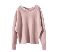 LJHJYDW Solid Color Casual Round Neck Loose Soft and Comfortable Bat Sleeve Women's Cashmere Sweater