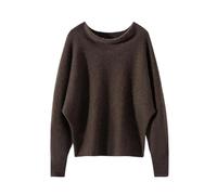 LJHJYDW Solid Color Casual Round Neck Loose Soft and Comfortable Bat Sleeve Women's Cashmere Sweater