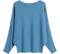LJHJYDW Solid Color Casual Round Neck Multi-Color Loose Large Size Bat Sleeve Women's Pullover Sweater