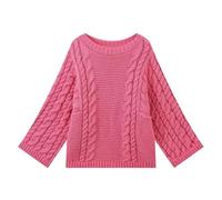 LJHJYDW Solid Color Casual Round Neck Woven Hollow Women's Pullover Sweater