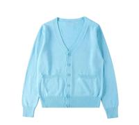 LJHJYDW Solid Color Casual V-Neck Single-Breasted Pocket Stitching Loose Large Size Women's Sweater Cardigan