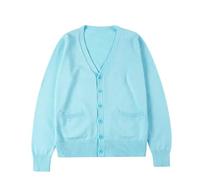 LJHJYDW Solid Color Casual V-Neck Single-Breasted Pocket Stitching Loose Large Size Women's Sweater Cardigan