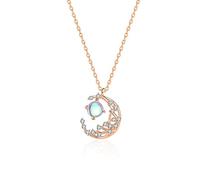LJHJYDW Stars and Moon Pendant Necklace For Women Zircon s Jewelry Birthday Gift
