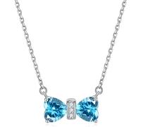 LJHJYDW Women Necklaces Bow Pendant Necklaces Cubic Zirconia Twelve Constellations Birthstone Necklaces Jewellery for Women Girls