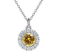 LJHJYDW Women Necklaces Sterling Silver Cubic Zirconia Pendant Birthstone Necklaces Twelve Constellations Pendant Necklaces Allergy- Jewelry Gift for Women