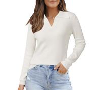 LJHJYDW Women's Jumper Fall Winter Soft Blend Long Sleeve Polo Knit Tops Sweater Shirts