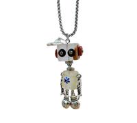 LJHJYDW Wood Block Pendant Necklace Adjustable Length Punk Neckchain Stylish Leather Cord Accessory Fade Resistant Chokers Steampunk Robot Necklace),additionalWeblabs:(:
