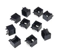 ljhnba 10 Uds RJ11 RJ45 8P8C Conector de Enchufe de Red de Internet para Ordenador Negro para Accesorios de enchufes de Red Enlace telefónico ergonómico