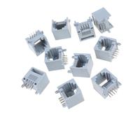 ljhnba 10 Uds RJ11 RJ45 8P8C Conector de Enchufe de Red de Internet para Ordenador Negro para Accesorios de enchufes de Red Enlace telefónico ergonómico