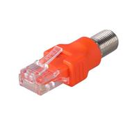 ljhnba 1PC Ftype a RJ45 convertidores adaptadores Conectores a RJ45 Macho Coaxial barriles acoplador Adaptador Ethernet acoplador Coaxial