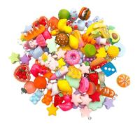 ljhnba 20 cuentas coloridas al azar para collares, suministros de fabricación de joyas, accesorios elegantes de resina para colgantes y pendientes