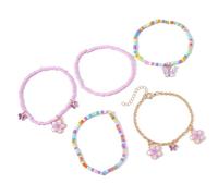 ljhnba 5PCS Pulsera con dijes únicos Pulsera con cuentas Accesorio de hecho a mano Textura de cuentas Adecuado para mujeres y niñas Conjunto de pulseras de ternura presentes