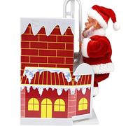 ljhnba Chimenea eléctrica Que Sube a Papá Noel con música, Decoraciones navideñas, muñeco de Peluche, Año Nuevo, Recuerdo de Fiesta, Chimenea eléctrica con música, muñeco de Peluche, Fiesta