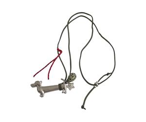 ljhnba Collar largo ajustable de dibujos animados con puntos de estrella de perro salchicha, cadena de clavícula para amores a la moda, collar de fiesta