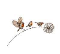 ljhnba Decoración de Cama, Adorno de jardín para pájaros, Acento de Rama de pájaros de Metal, púa de jardín Aire de 24 Pulgadas para Patio, Patio y Borde, Adorno de Metal para Patio, estaca de