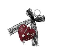 ljhnba Llavero con dije de bolso con colgante de cruces para mujer, accesorio de estilos góticos con detalle de encaje para mochila, monedero, decoraciones para llaves, llavero gótico