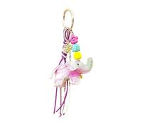 ljhnba Llavero con dije de bolso de elefante de fieltro de lana hecho a mano en Nepal, cuentas delicadas para bolsos, llaves o decoración del hogar, decoración de bolsos de