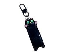 ljhnba Llavero fino felino moderno para bolsa, elegante, funcional, llavero de gatos, accesorio para iluminar tu momento de rutina, llavero de resina para gatos, Negro, M