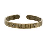 ljhnba Pulsera artesanal de latón ajustable que muestra tema Mahjong, ideal para estilos individuales y coleccionistas, joyería de encantamiento budista