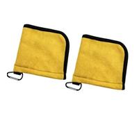 ljhnba Toalla portátil para Bolsa de Golf con Clip, Yellow | Paño de microfibra de doble capa para cuidado de palos, limpieza de pelotas, uso en viajes con equipo aire