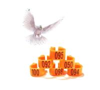 LJISEHG Anillos de plástico con Clip for identificación de Aves, Etiquetas for Patas de Aves de Corral, for Pollos, Patos, codornices, cobayas y pájaros del Amor(Orange,001-500)