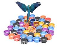 LJISEHG Bandas for Patas de Paloma de Aluminio numeradas, Bandas for Patas de Anillo Abierto for identificación de Aves y Aves(Mixed Colors6.0mm,100pc)