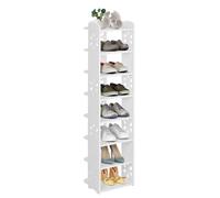 LJISEHG Estante De Almacenamiento Alto Y Delgado for Zapatos, Organizador Estrecho Que Ahorra Espacio for Entrada, Pasillo, Apartamento(White with Openwork Pattern,8 Tier Standard)