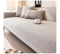 LJISEHG Funda Protectora de sofá de Lino y algodón Suave, Antideslizante, de 1 a 4 plazas, for seccional en Forma de U/L(Gray,110 * 110cm)